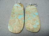 Native American Marvelous Santo Domingo Royston Turquoise Sterling Silver Earrings-Nativo Arts