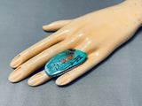Native American The Most Intricately Hand Carved Turquoise Maiden Sterling Silver Zuni Ring-Nativo Arts