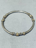 Orville Tsinnie 14k Gold Vintage Native American Navajo Sterling Silver Bangle Bracelet-Nativo Arts