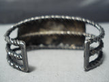 Old Twist Coil Vintage Native American Navajo Turquoise Sterling Silver Bracelet-Nativo Arts