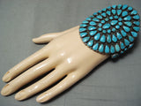 One Of The Biggest Best Vintage Native American Navajo Turquoise Sterling Silver Bracelet-Nativo Arts
