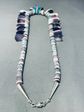 Native American 189 Grams Santo Domingo Shell Heishi Turquoise Necklace-Nativo Arts