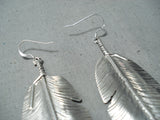 Monumental Navajo Royston Turquoise Sterling Silver Earrings Native American-Nativo Arts