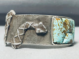 Hea Vy Snake Signed Native American Navajo #8 Turquoise Mine Sterling Silver Bracelet-Nativo Arts