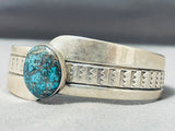Important Unique Design Vintage Native American Navajo Turquoise Sterling Silver Bracelet-Nativo Arts