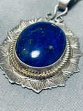 Al Toadacheena Vintage Native American Navajo Lapis Sterling Silver Necklace-Nativo Arts