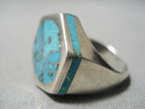 Important Zuni Native American Heavy Thick Sterling Silver Ring-Nativo Arts