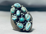 One Of The Best Chunky Vintage Native American Navajo Turquoise Cluster Sterling Silver Ring-Nativo Arts