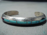Marvelous Native American Navajo Turquoise Sugulite Coral Sterling Silver Bracelet-Nativo Arts