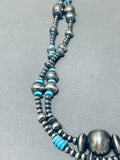 48 Inch Native American Navajo Turquoise Sterling Silver Wrap Around Necklace-Nativo Arts