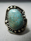 Impressive Vintage Native American Navajo Royston Turquoise Sterling Silver Ring Old-Nativo Arts