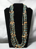 Amazing Vintage Native American Navajo Turquoise Shell Sterling Silver Necklace Old-Nativo Arts