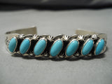 Amazing Vintage Native American Navajo Turquoise Lapis Sterling Silver Bracelet-Nativo Arts