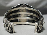 Huge Garden Of Leaves Vintage Native American Navajo Sterling Silver Royston Turquoise Bracelet-Nativo Arts