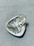 Spectacular Native American Navajo Orange Spiny Oyster Sterling Silver Heart Ring Signed-Nativo Arts