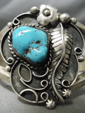 Incredible Vintage Native American Navajo Sleeping Beauty Sterling Silver Bracelet-Nativo Arts