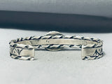 Kirby Nez Top Turquoise Mine Native American Navajo Sterling Silver Bracelet-Nativo Arts
