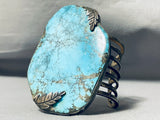The Best Vintage Native American Navajo Blue Warrior Mine Turquoise Sterling Silver Bracelet-Nativo Arts
