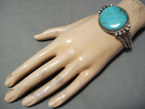 Incredible Vintage Native American Navajo Benally Turquoise Sterling Silver Bracelet-Nativo Arts