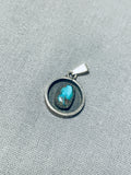 Sweet Vintage Native American Navajo Kingman Turquoise Sterling Silver Pendant-Nativo Arts