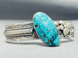 Impressive Vintage Native American Navajo Old Kingman Turquoise Sterling Silver Bracelet-Nativo Arts