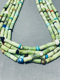 Native American Authentic Santo Domingo Serpentine Turquoise Necklace-Nativo Arts