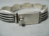 Eye-catching Vintage Navajo Sterling Silver Bracelet Native American Old-Nativo Arts
