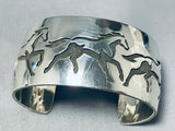 Running Horses Vintage Native American Navajo Sterling Silver Bracelet-Nativo Arts