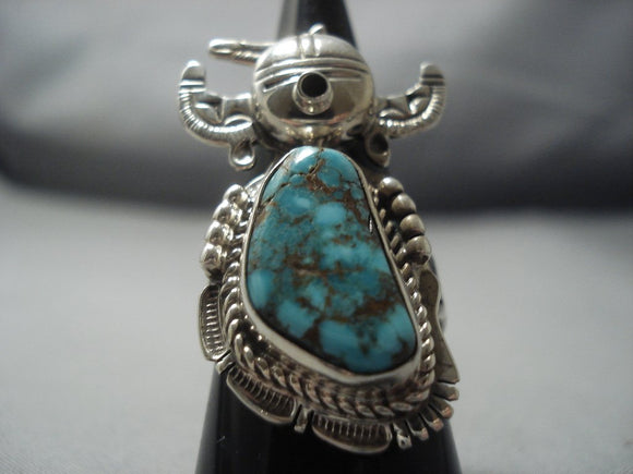 Electrifying Vintage Navajo Turquoise Sterling Native American Jewelry Silver Ring-Nativo Arts