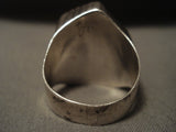 Enormous Men's Vintage Navajo #8 Turquoise Nugget Native American Jewelry Silver Ring Old-Nativo Arts