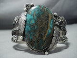 Enormous Vintage Navajo Turquoise Sterling Silver Native American Jewelry Bracelet-Nativo Arts