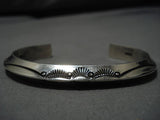 Exceptional Native American Navajo Beveled Sterling Silver Jeanette Dale Bracelet-Nativo Arts
