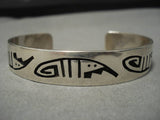Exceptional Vintage Native American Hopi Kagenvema Sterling Silver Bracelet Old-Nativo Arts