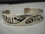 Exceptional Vintage Native American Hopi Kagenvema Sterling Silver Bracelet Old-Nativo Arts