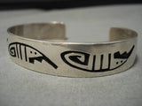 Exceptional Vintage Native American Hopi Kagenvema Sterling Silver Bracelet Old-Nativo Arts