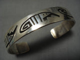 Exceptional Vintage Native American Hopi Kagenvema Sterling Silver Bracelet Old-Nativo Arts