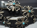 Exceptional Vintage Native American Jewelry Navajo 4 Leaf Clover Sterling Silver Concho Belt-Nativo Arts