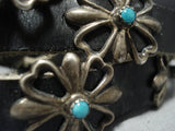 Exceptional Vintage Native American Jewelry Navajo 4 Leaf Clover Sterling Silver Concho Belt-Nativo Arts
