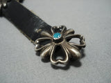 Exceptional Vintage Native American Jewelry Navajo 4 Leaf Clover Sterling Silver Concho Belt-Nativo Arts