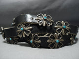Exceptional Vintage Native American Jewelry Navajo 4 Leaf Clover Sterling Silver Concho Belt-Nativo Arts
