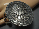 Exceptional Vintage Native American Jewelry Navajo Chief Sterling Silver Huge Bracelet-Nativo Arts
