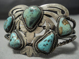 Exceptional Vintage Native American Jewelry Navajo Green Turquoise Sterling Silver Bracelet Old-Nativo Arts