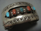 Exceptional Vintage Native American Jewelry Navajo Hexagon Turquoise Sterling Silver Bracelet Old-Nativo Arts