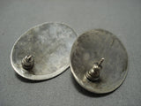 Exceptional Vintage Native American Jewelry Navajo Sterling Silver Earrings Old-Nativo Arts