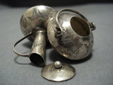 Exceptional Vintage Native American Jewelry Navajo Sterling Silver Pot Vase Set Old-Nativo Arts