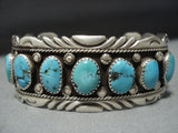 Exceptional Vintage Native American Jewelry Navajo Sterling Silver Turquoise Sunburst Bracelet-Nativo Arts