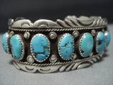 Exceptional Vintage Native American Jewelry Navajo Sterling Silver Turquoise Sunburst Bracelet-Nativo Arts