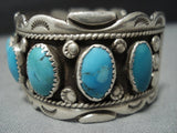 Exceptional Vintage Native American Jewelry Navajo Sterling Silver Turquoise Sunburst Bracelet-Nativo Arts