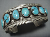 Exceptional Vintage Native American Jewelry Navajo Sterling Silver Turquoise Sunburst Bracelet-Nativo Arts