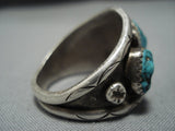 Exceptional Vintage Native American Jewelry Navajo Turquoise Sterling Silver Ring-Nativo Arts